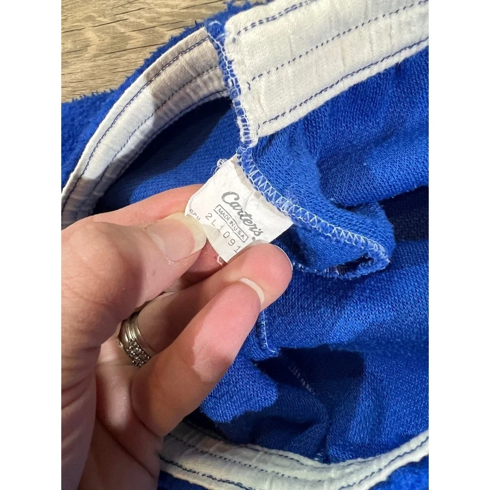Vintage Carter's‎ Blue Fleece Jogger Pants Youth 14 USA Made Retro Sweatpants
